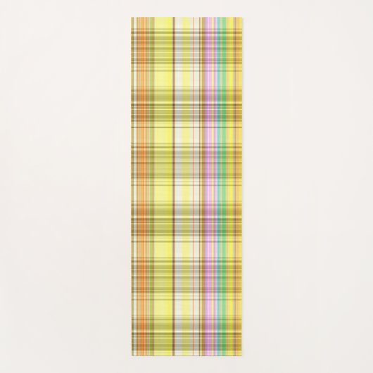 Retro-Farbige, Kariert-gelbe Rosa-Minze Orange der Yogamatte (Vorderseite)