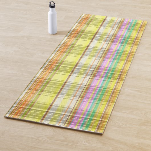 Retro-Farbige, Kariert-gelbe Rosa-Minze Orange der Yogamatte (Beispiel)