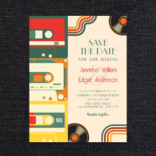 Retro farbige Kassette Musik Hochzeit Save The Date