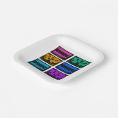 Retro-farbige Kassetten Pappteller (Gewinkelt)