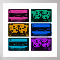 Retro-farbige Kassetten