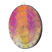 Retro-farbige Kubismus-Kunst Dartscheibe (Vorderseite rechts)