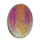 Retro-farbige Kubismus-Kunst Dartscheibe (Vorderseite Links)