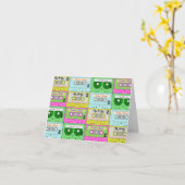 Retro-Farbige Musikkassetten der 90er Jahre Karte (Gelbe Blume)