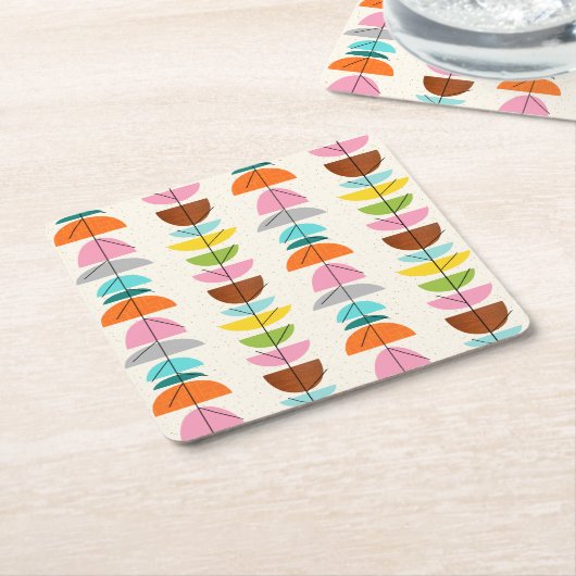 Retro-farbige Nester Papier-Untersetzer Rechteckiger Pappuntersetzer (angewinkelt)