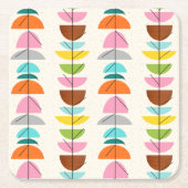 Retro-farbige Nester Papier-Untersetzer Rechteckiger Pappuntersetzer (Vorderseite)