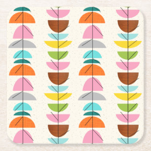 Retro-farbige Nester Papier-Untersetzer Rechteckiger Pappuntersetzer