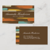 Retro-farbige Pinselstriche Visitenkarte (Vorne/Hinten)