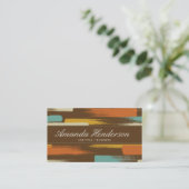 Retro-farbige Pinselstriche Visitenkarte (Stehend Vorderseite)