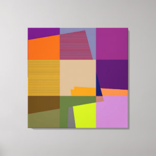 Retro Farbige Pop Art 3 Wrapped Canvas Leinwanddruck