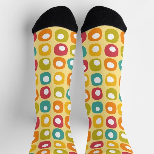 Retro-farbige Punkte Socken (Oben)