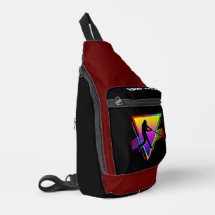 Retro Farbige Regenbogen Baseballspieler Vintage Crossbody Bag