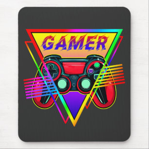 Retro Farbige Regenbogen-Gamer-Computer-Gaming  Mousepad
