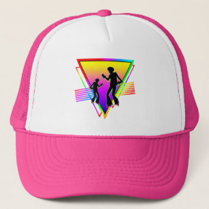 Retro Farbige Regenbogen Tanz Tanz Vintage Truckerkappe