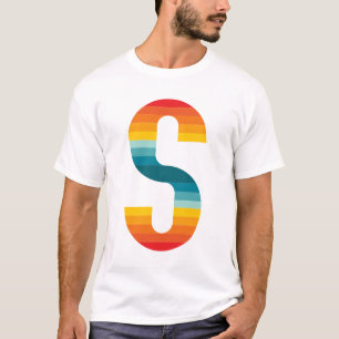 Retro Farbige Regenbogen-Typografie Sonnenuntergan T-Shirt