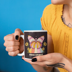 Retro Farbige Schmetterling Regenbogen Inspirieren Tasse