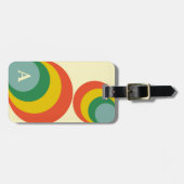 Retro-farbige Schweizer Formen Monogramm Gepäckanhänger (Vorderseite horizontal)