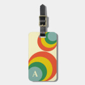 Retro-farbige Schweizer Formen Monogramm Gepäckanhänger (Vorderseite vertikal)