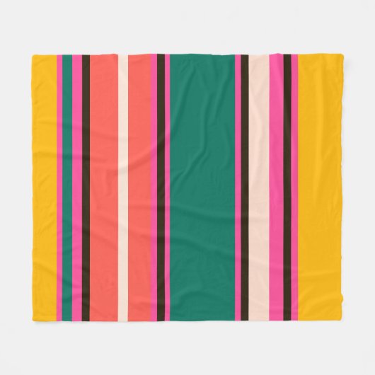 Retro farbige Streifen, abstrakter Hintergrund Fleecedecke (Vorderseite (Horizontal))