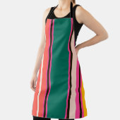 Retro farbige Streifen, abstrakter Hintergrund Schürze (InSitu)