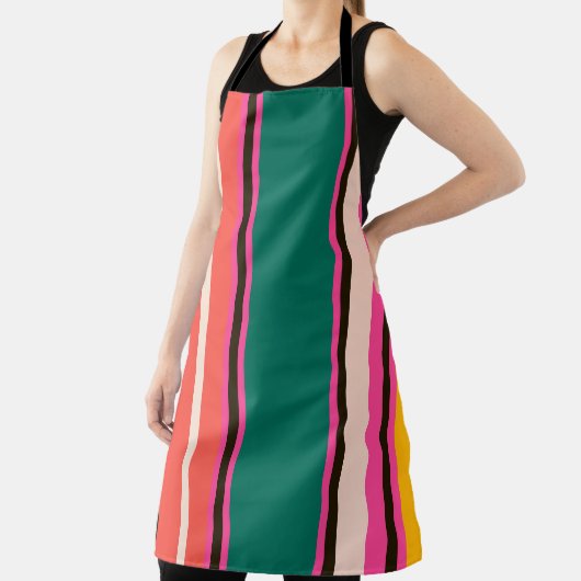 Retro farbige Streifen, abstrakter Hintergrund Schürze (InSitu)