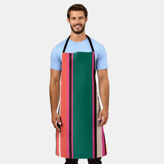 Retro farbige Streifen, abstrakter Hintergrund Schürze (Getragen)