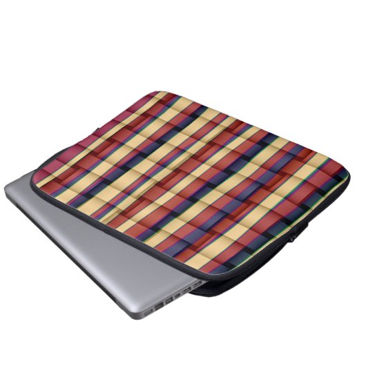 Retro farbige Streifen Art Grafik Design 2 Laptopschutzhülle (Vorne Knopf)