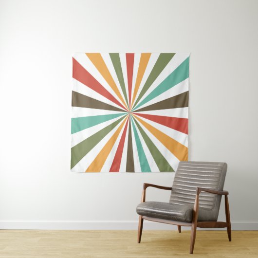 Retro farbige Streifen im transparenten Hintergrun Wandteppich (Beispiel (Horizontal))