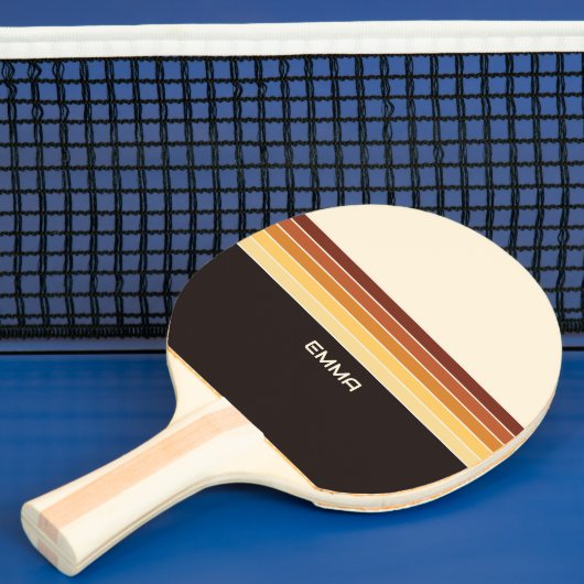 Retro Farbige Streifen Personalisiert Tischtennis Schläger (InSitu)