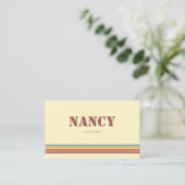 Retro-farbige Streifen-Visitenkarte Visitenkarte (Stehend Vorderseite)