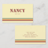 Retro-farbige Streifen-Visitenkarte Visitenkarte (Vorne/Hinten)