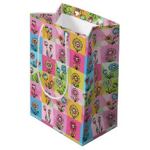 Retro Farbige trendige Blumen Muster Geburtstagsfe