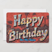 Retro Farbige Typografie Geburtstag Karte (Vorderseite)