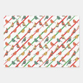 Retro-farbige Urlaubssaison - Birnen und Streifen Geschenkpapier Set (Vorderseite 2)