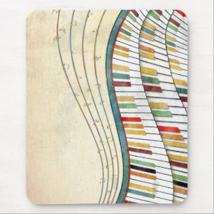 Retro Farbige Wellenförmige Klavier  Mousepad