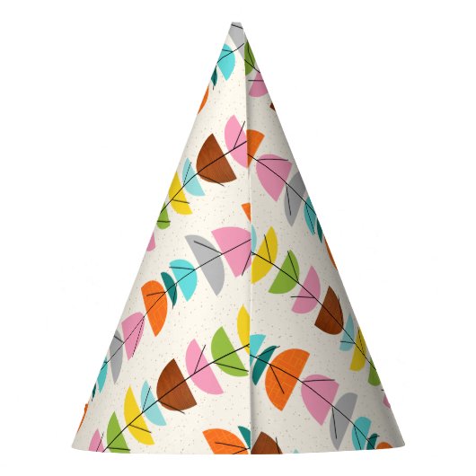 Retro-farbiger Nester-Party Partyhütchen (Rückseite)