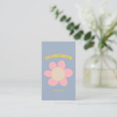 Retro Farbiger QR-Code Groovy Floral Girly Boho Visitenkarte (Stehend Vorderseite)