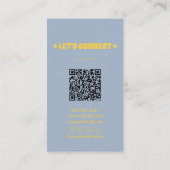 Retro Farbiger QR-Code Groovy Floral Girly Boho Visitenkarte (Rückseite)