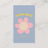 Retro Farbiger QR-Code Groovy Floral Girly Boho Visitenkarte (Vorderseite)