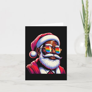 Retro-farbiger schwuler Weihnachtsmann-Gesicht Reg Karte