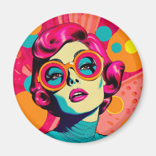 Retro farbiger Stil Magnet, farbige Frau Magnet