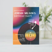 Retro farbiger Vinyl Einladung (Stehend Vorderseite)