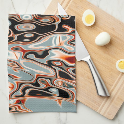 Retro-farbiges Abstraktes Muster Geschirrtuch (Viertel Falte)