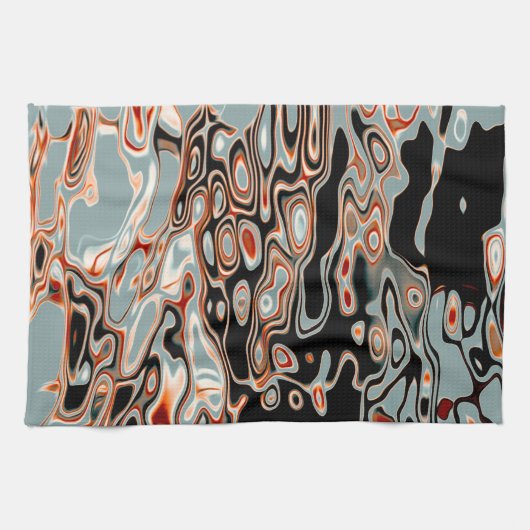 Retro-farbiges Abstraktes Muster Geschirrtuch (Horizontal)