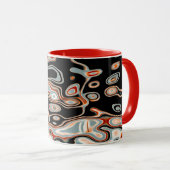 Retro-Farbiges Abstraktes Muster Tasse (VorderseiteRechts)