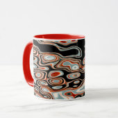 Retro-Farbiges Abstraktes Muster Tasse (Vorderseite Links)