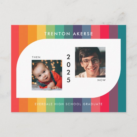 Retro farbiges geometrisches Abschluss Foto Postkarte (Vorderseite)