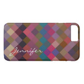 Retro farbiges geometrisches Diamantmuster #17 Case-Mate iPhone Hülle (Rückseite (Horizontal))