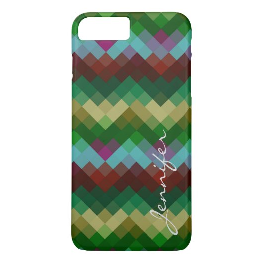 Retro farbiges geometrisches Diamantmuster #6 Case-Mate iPhone Hülle (Rückseite)