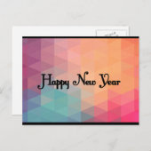 Retro-farbiges Mosaik - Neujahrskarte Feiertagspostkarte (Vorne/Hinten)